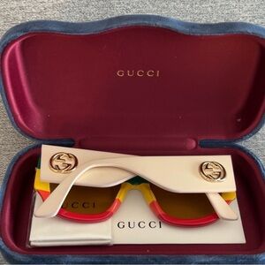 Gucci Red and Yellow Sunglasses